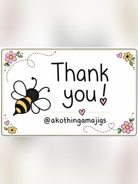 @akothingamajigs Thank You Big Bumble Bee 50 Count Business Cards